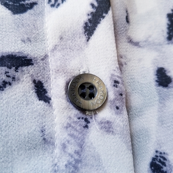 Thakoon | Addition Print Chiffon Buttondown Blouse - Picture 3 of 10